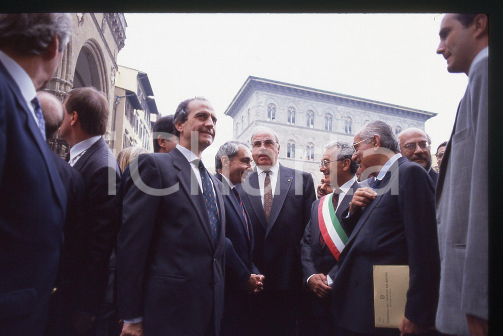 35mm vintage slide* 1992 FIRENZE Giuliano AMATO Helmut KOHL Giorgio MORALES (4)
