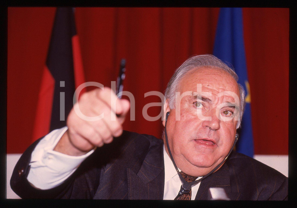 35mm vintage slide* 1992 FIRENZE Helmut KOHL ritratto cancelliere tedesco CDU 9