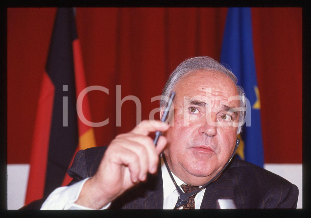 35mm vintage slide* 1992 FIRENZE Helmut KOHL ritratto cancelliere tedesco CDU 11