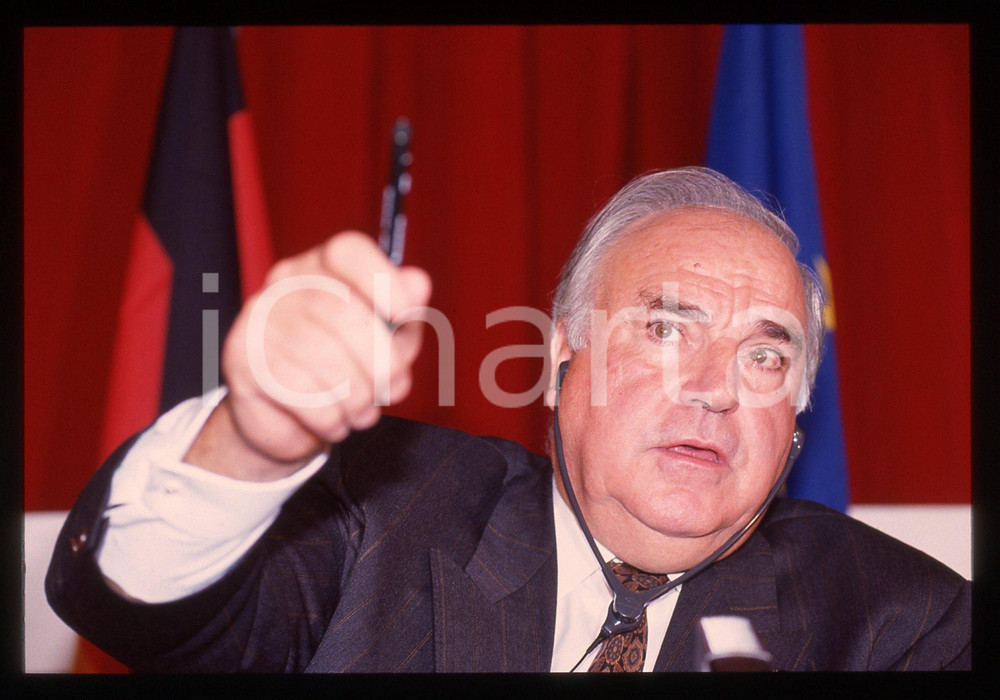 35mm vintage slide* 1992 FIRENZE Helmut KOHL ritratto cancelliere tedesco CDU 16