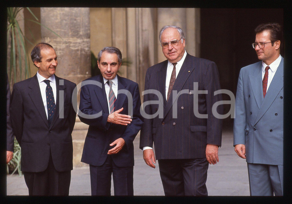 35mm vintage slide* 1992 FIRENZE Giuliano AMATO Helmut KOHL in visita PSI CDU 4