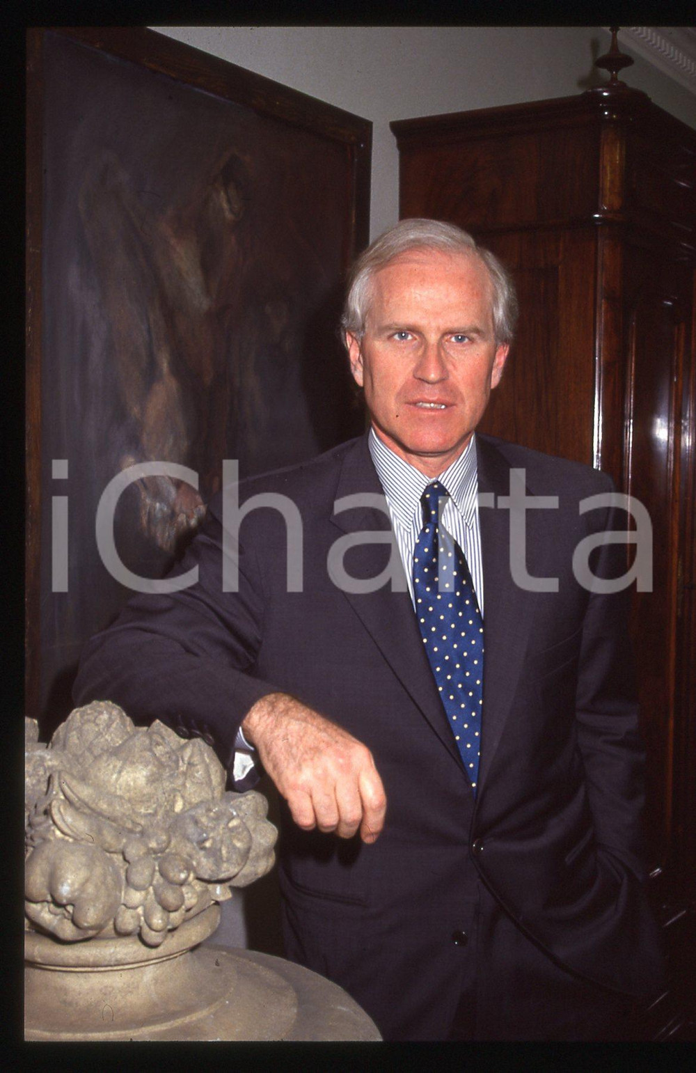 Fotografia d epoca originale 35mm vintage slide 1990 ca MODA Nicola TRUSSARDI ritratto dello stilista 6 1