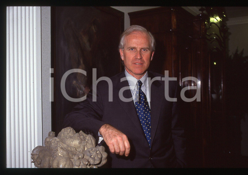 Fotografia d epoca originale 35mm vintage slide 1990 ca MODA Nicola TRUSSARDI ritratto dello stilista 22 1