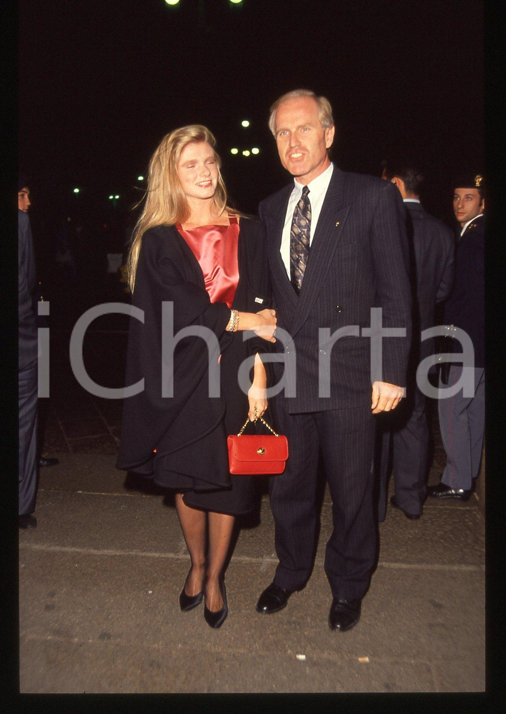 Fotografia d epoca originale 35mm vintage slide 1995 ca ITALIA  COSTUME Nicola e Beatrice TRUSSARDI 3 1