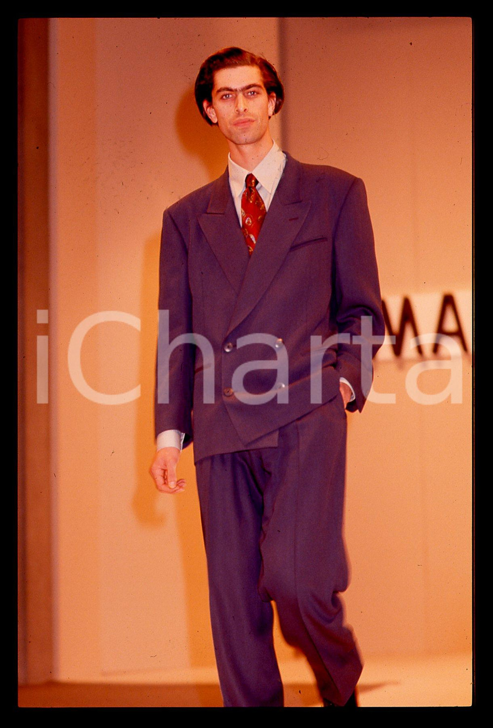 35mm vintage slide* 1990 ca MILANO? Maurizio BONAS Sfilata (4)