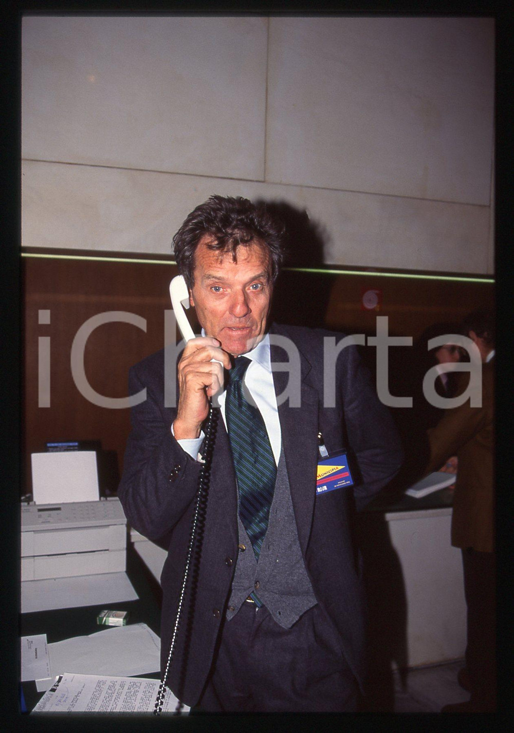 35mm vintage slide* 1990 ca ITALIA Armando SARTI Ritratto del politico PCI (3)
