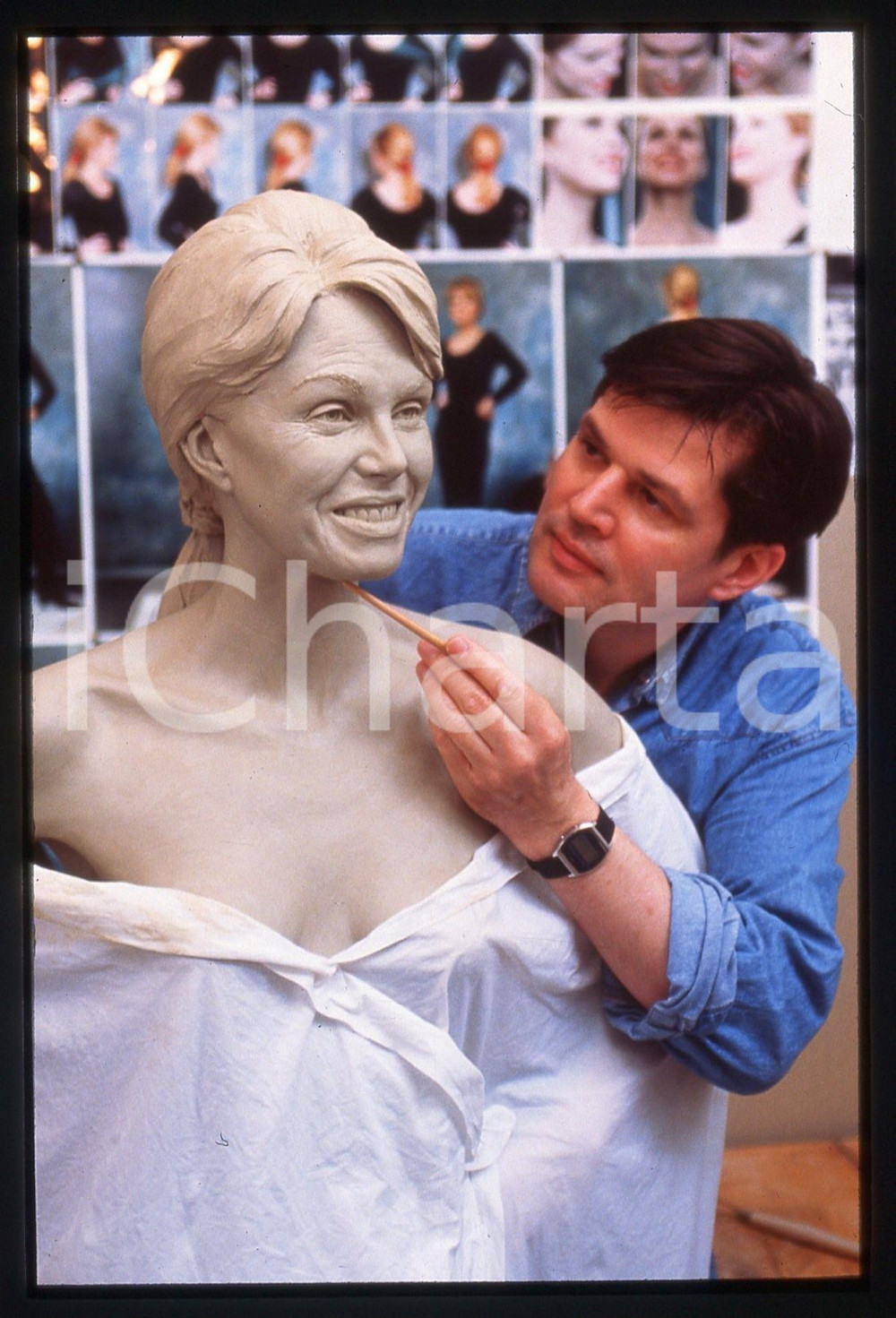35mm vintage slide* 1994 LONDON Joanna LUMLEY - MADAME TUSSAUDS' Waxwork (2)