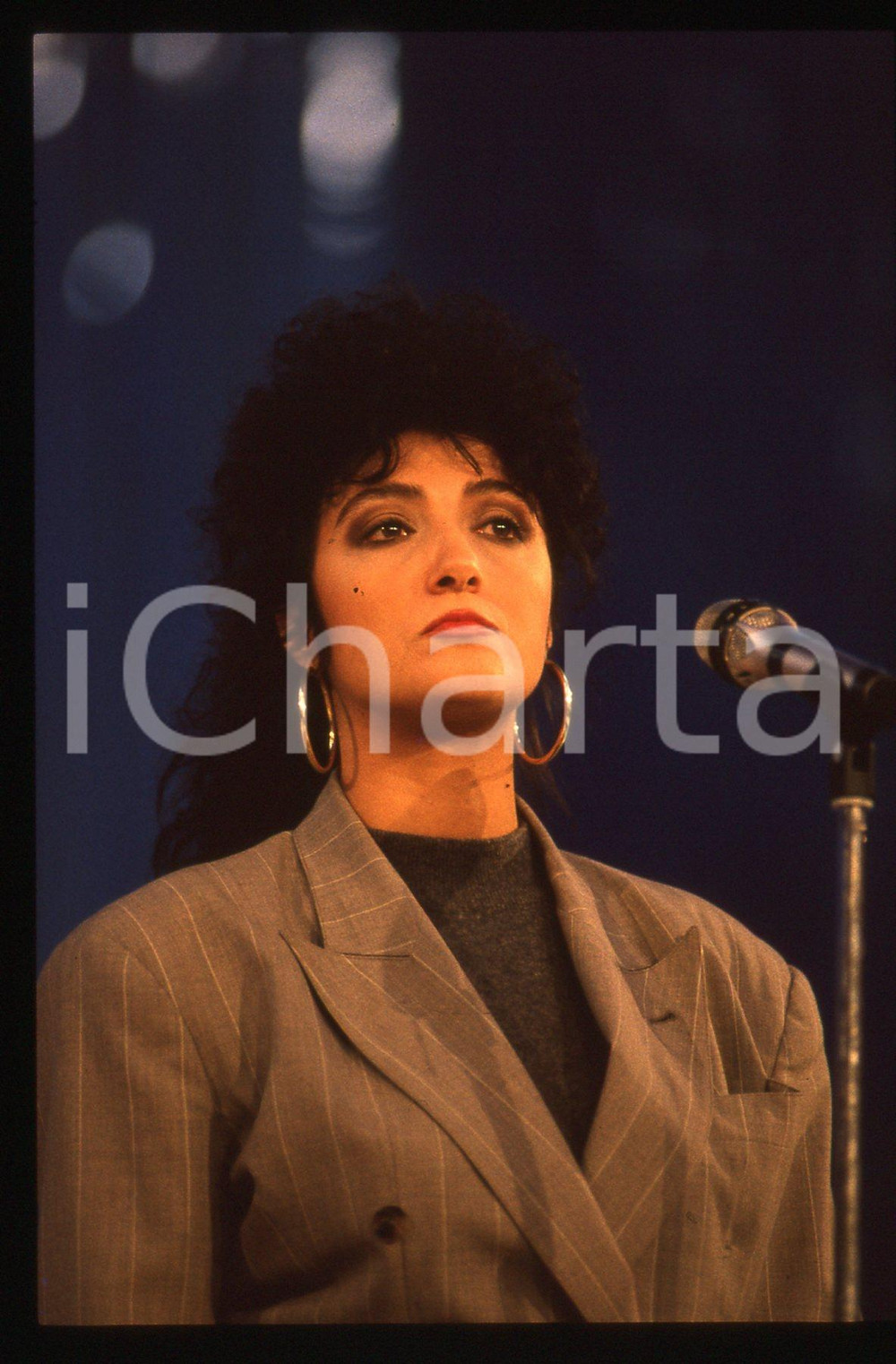 35mm vintage slide* 1990 ca TELEVISIONE Marcella BELLA Ritratto della cantante 5