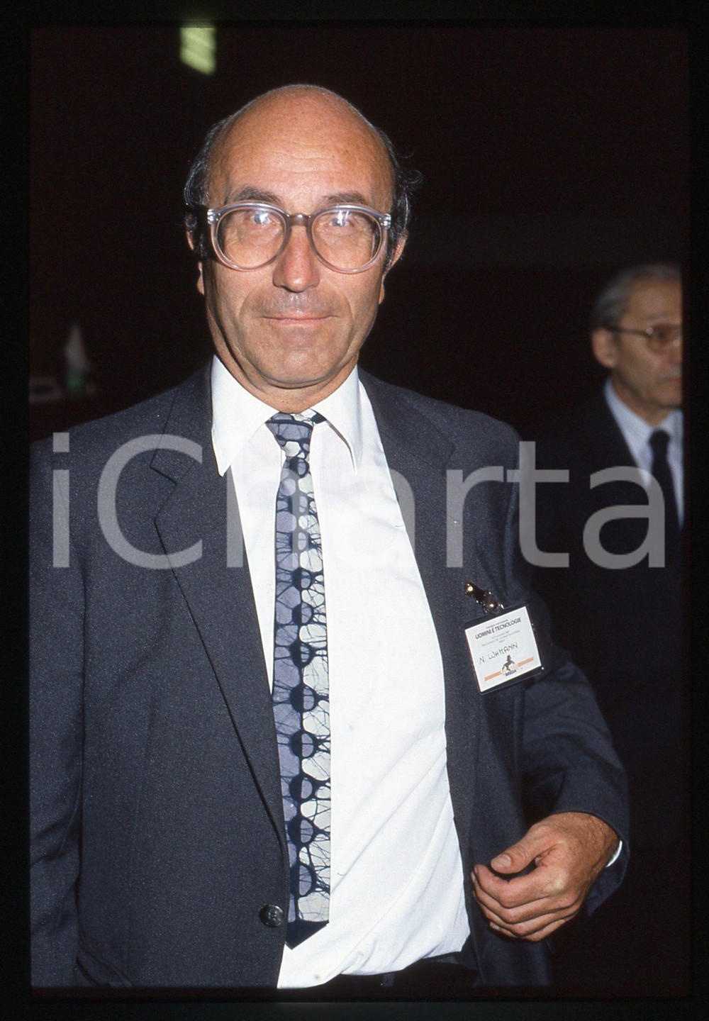 35mm vintage slide* 1986 MILANO Niklas LUHMANN convegno "Uomini e tecnologie" 2