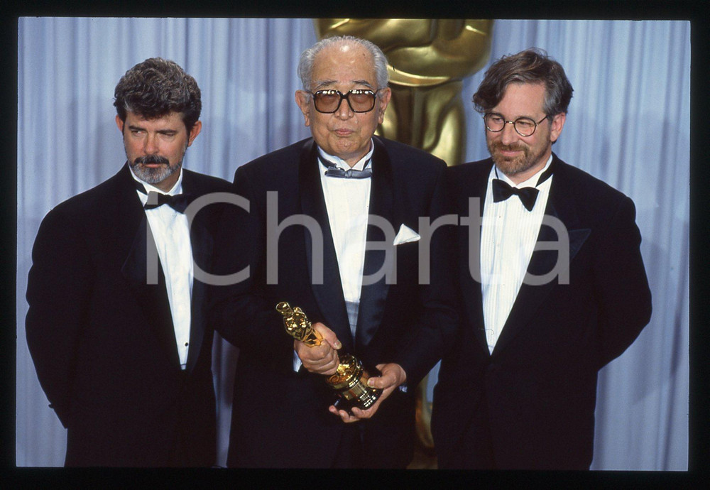 35mm vintage slide* 1990 ACADEMY AWARDS Akira KUROSAWA Steven SPIELBERG (1)