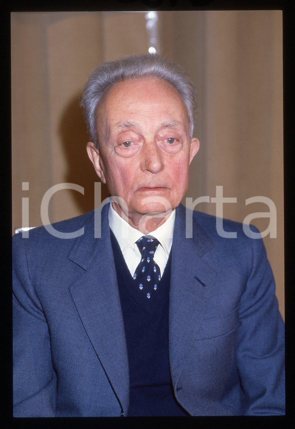 35mm vintage slide* 1985 ca MILANO Nicola ABBAGNANO durante un convegno PLI (3)
