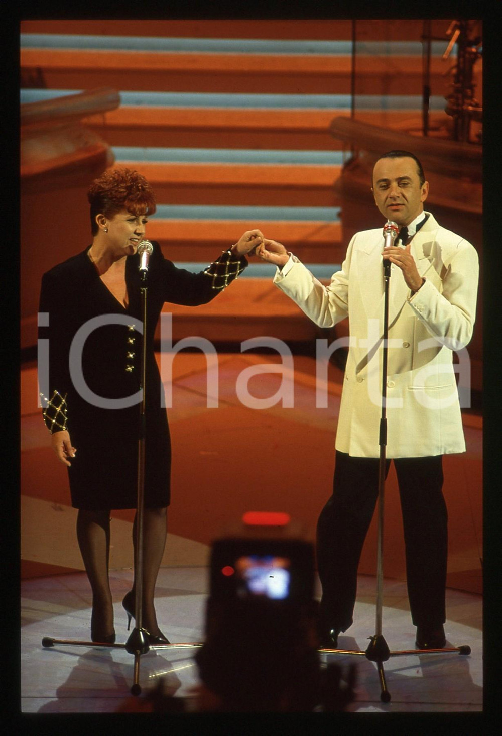 35mm vintage slide* 1992 FESTIVAL DI SANREMO Giorgio FALETTI Orietta BERTI (1)
