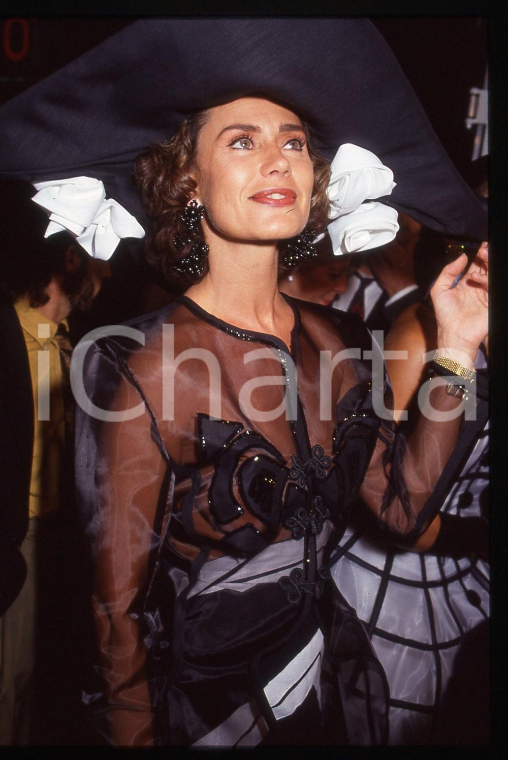 Fotografia d epoca originale 35mm vintage slide 1992 VENEZIA Corinne CLERY a una serata di gala  Ritratto 5 1