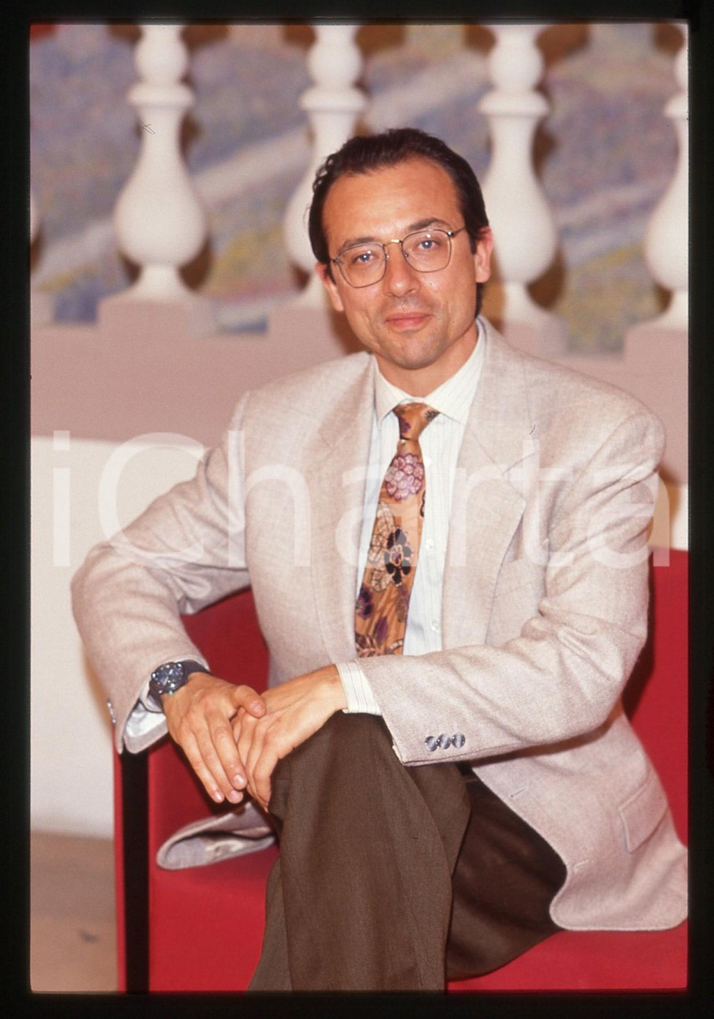 Fotografia d epoca originale 35mm vintage slide 1990 ca CINEMA Mattia SBRAGIA Ritratto dell attore 9 1