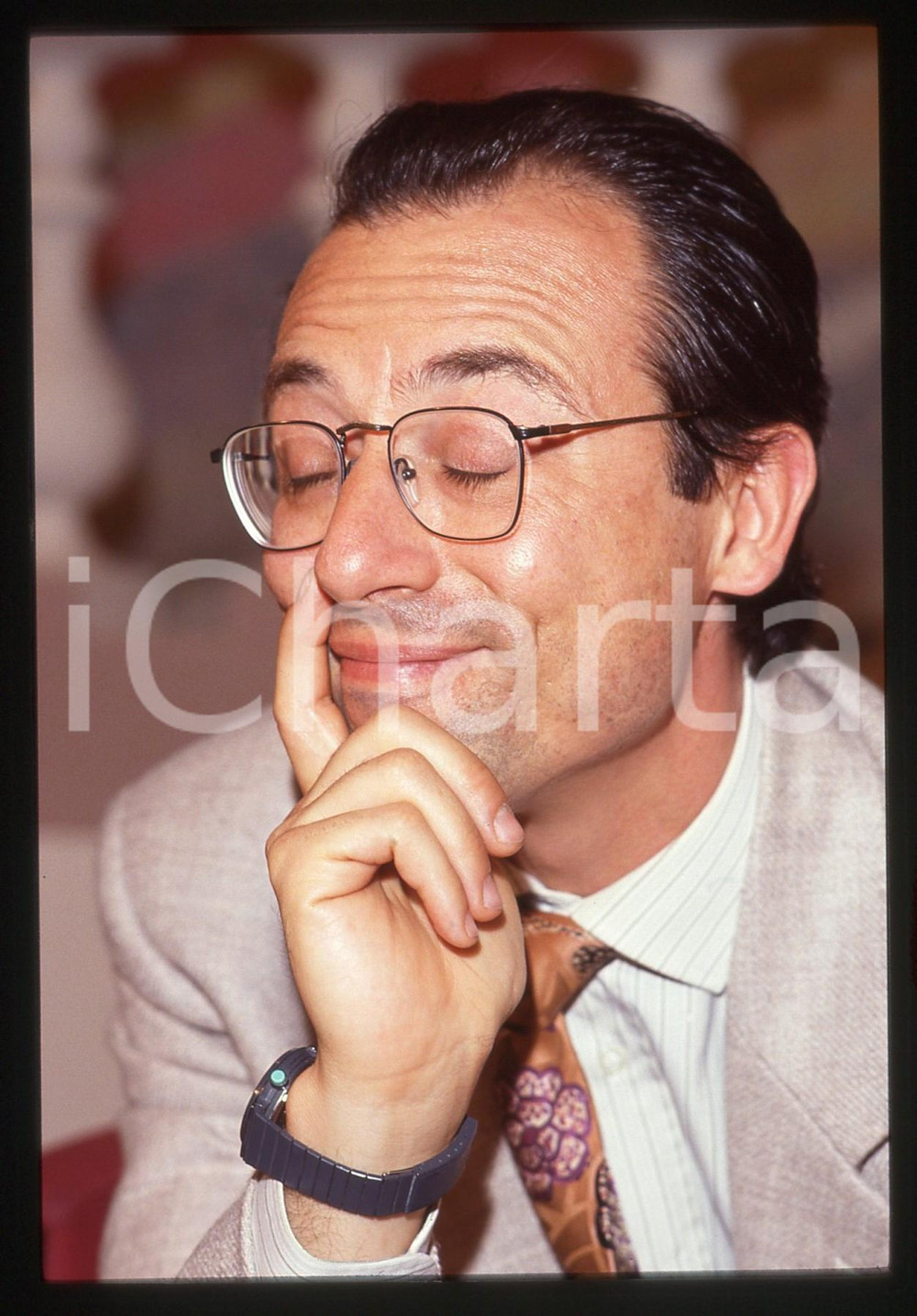 Fotografia d epoca originale 35mm vintage slide 1990 ca CINEMA Mattia SBRAGIA Ritratto dell attore 10 1