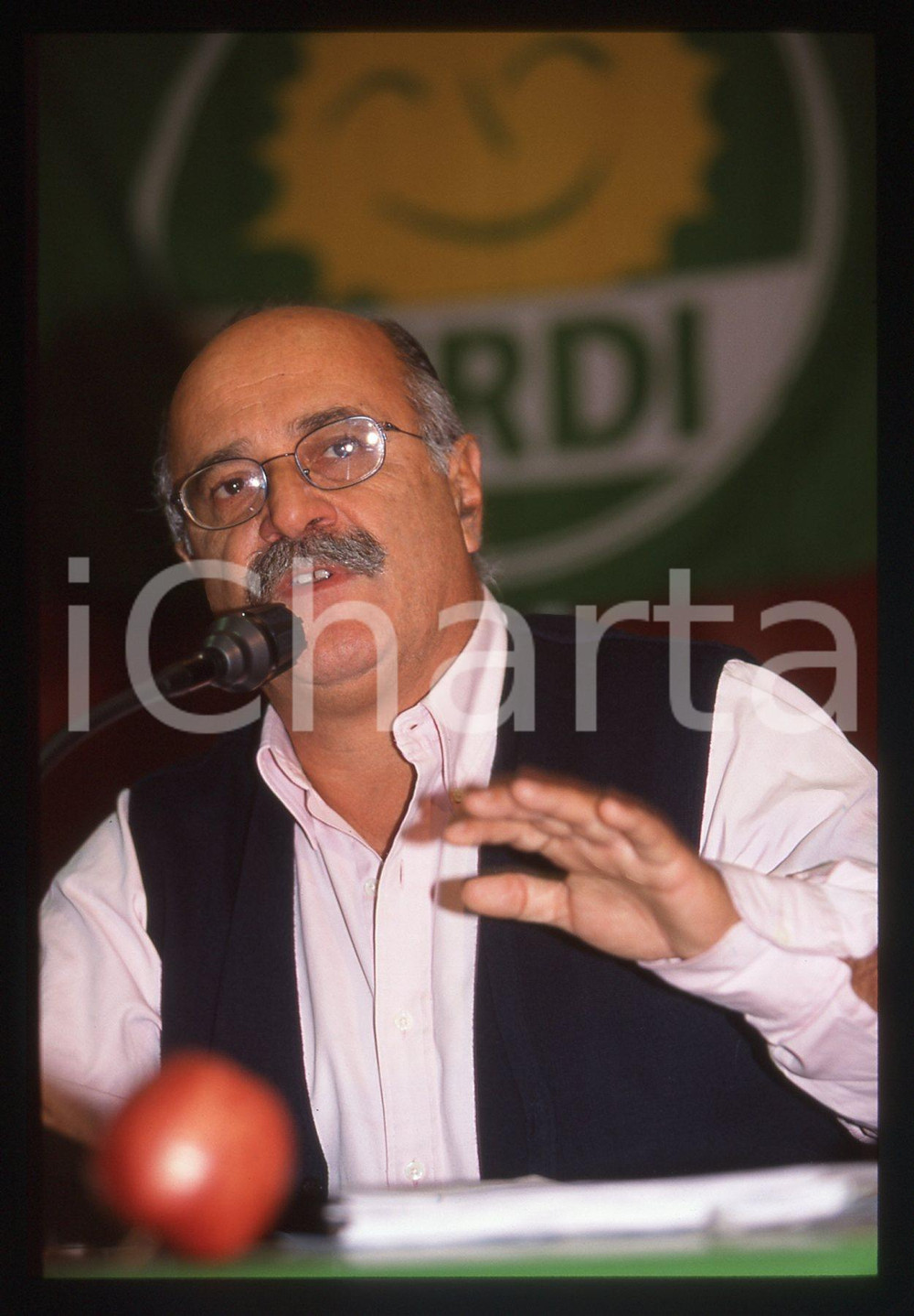 Fotografia d epoca originale 35mm vintage slide 2000ca POLITICA Massimo SCALIA Ritratto del deputato VERDI 8 1