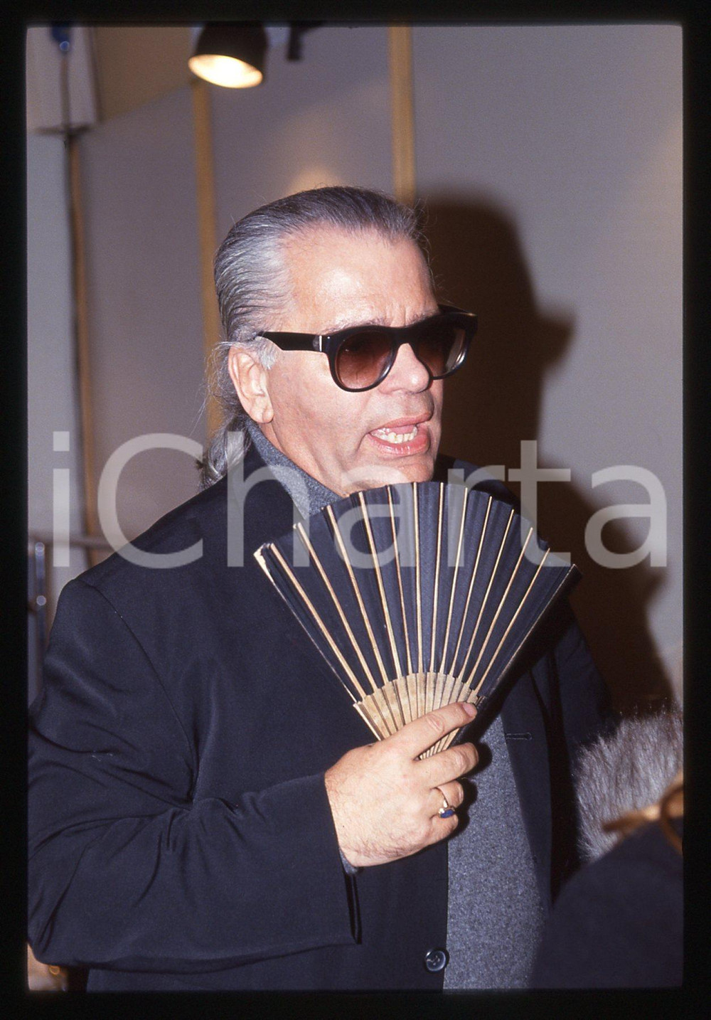 35mm vintage slide* 1993 MILANO Karl LAGERFELD per collezione FENDI - Ritratto 1