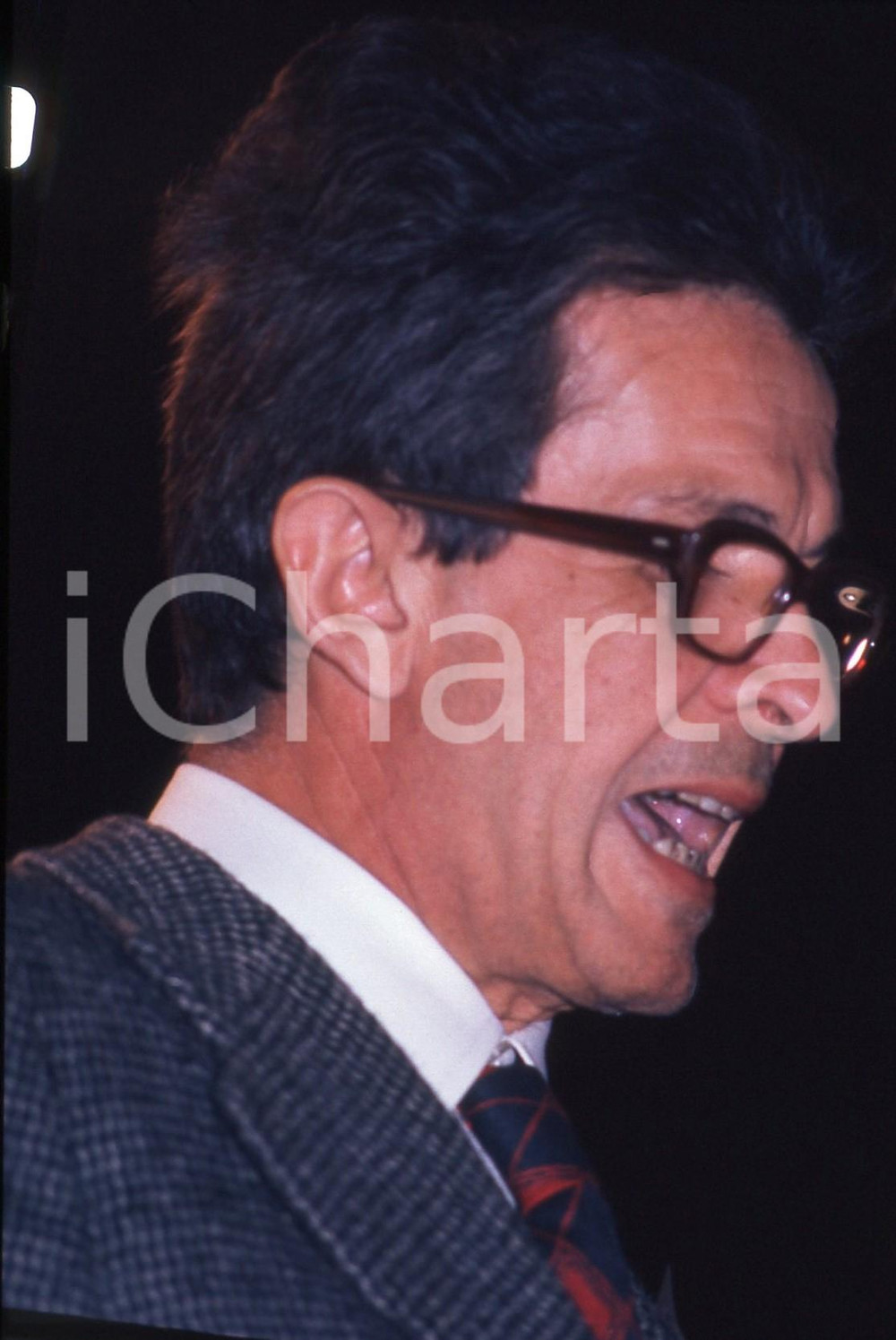 35mm vintage slide* 1980 ca POLITICA Enrico BERLINGUER Comizio PCI - Ritratto 1