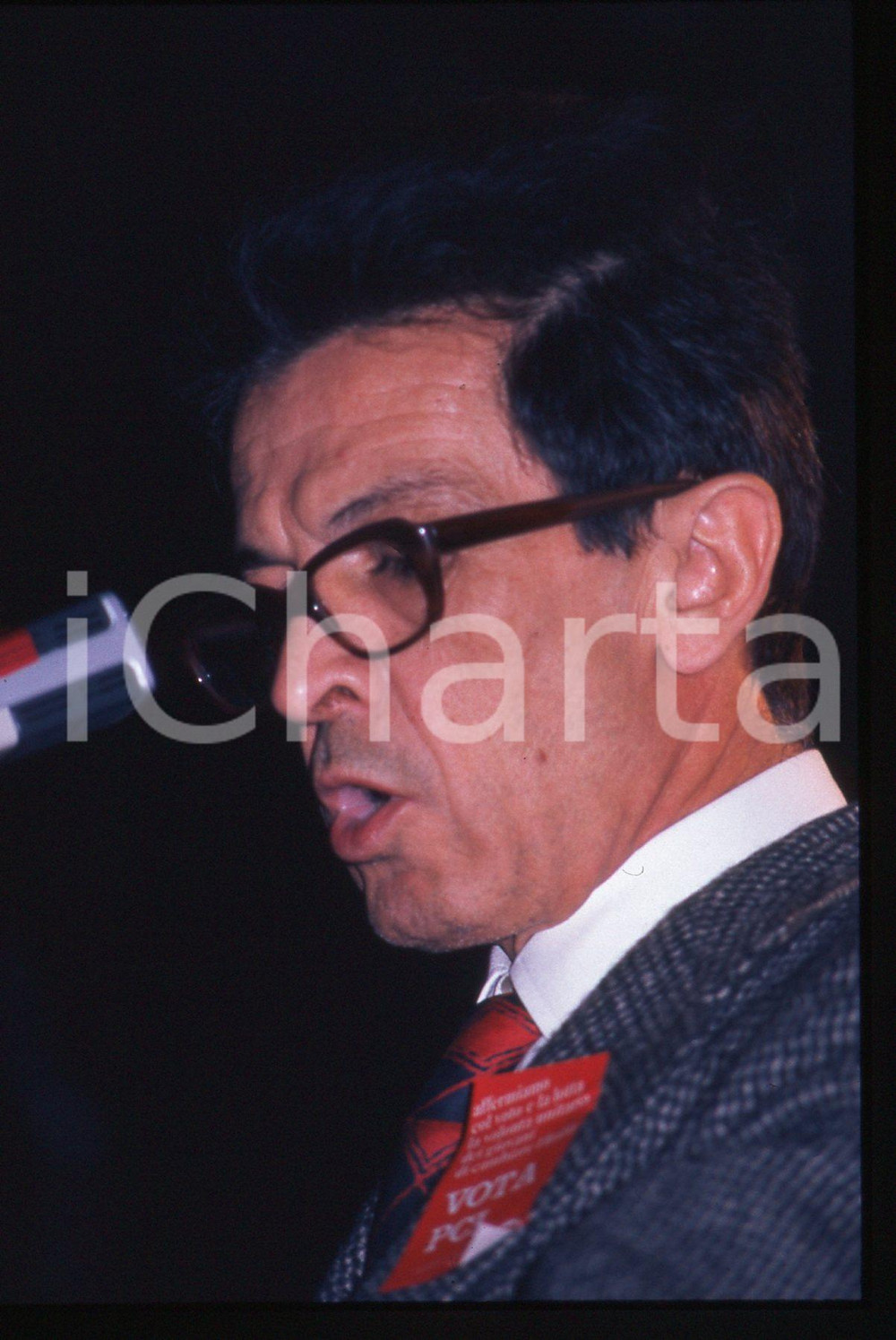 35mm vintage slide* 1980 ca POLITICA Enrico BERLINGUER Comizio PCI - Ritratto 3