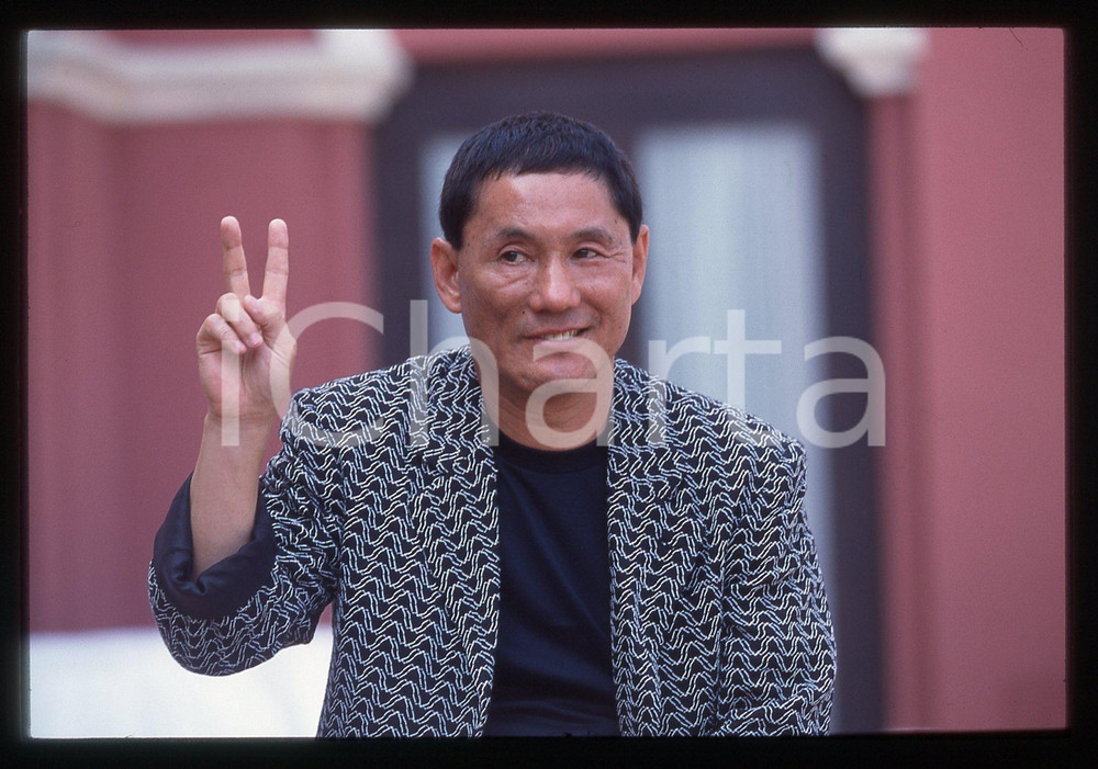 Fotografia d epoca originale 35mm vintage slide 1997 MOSTRA DI VENEZIA Takeshi KITANO Ritratto del regista 7 1