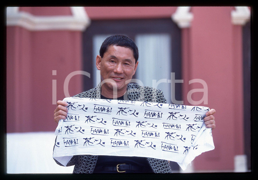 35mm vintage slide* 1997 VENEZIA - Takeshi KITANO presenta il film "HANA-BI" (3)