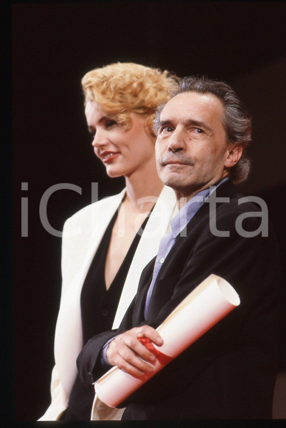 35mm vintage slide* 1991 FESTIVAL DI CANNES Jacques RIVETTE Geena DAVIS (2)
