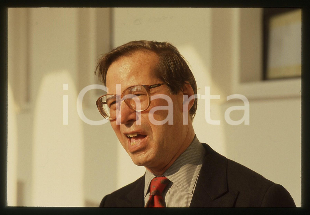 Fotografia d epoca originale 35mm vintage slide 1985 ca MILANO Ronald DWORKIN  Ritratto del filosofo 1 1