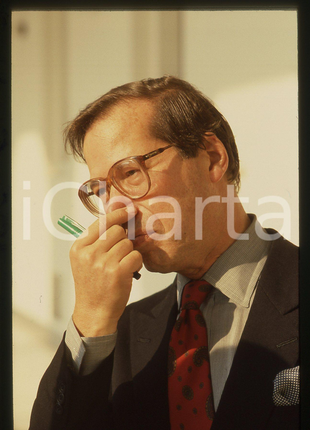 Fotografia d epoca originale 35mm vintage slide 1985 ca MILANO Ronald DWORKIN  Ritratto del filosofo 8 1