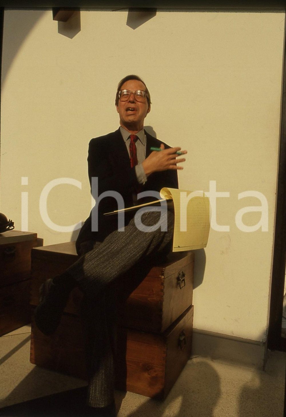 Fotografia d epoca originale 35mm vintage slide 1985 ca MILANO Ronald DWORKIN  Ritratto del filosofo 9 1