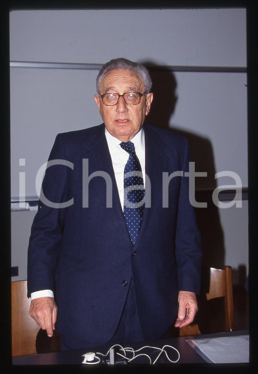 Fotografia d epoca originale 35mm vintage slide 1995 ca ITALIA Henry KISSINGER Ritratto del politico USA 18 1