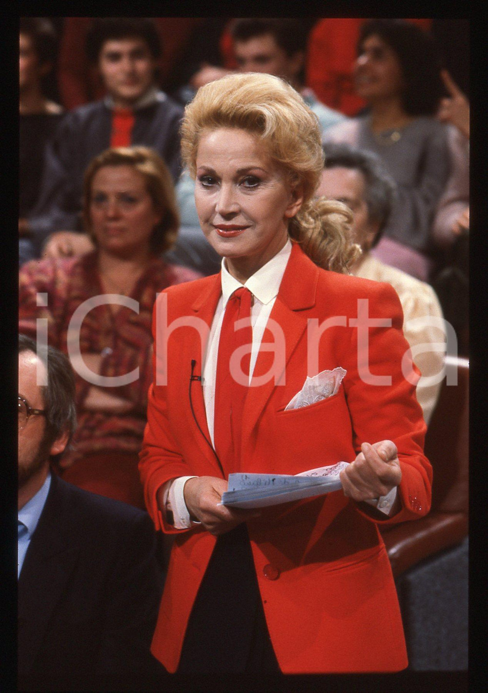 Fotografia d epoca originale 35mm vintage slide 1985ca RAI UNO Luisa RIVELLI a I PROBLEMI DEL SIGNOR ROSSI 2 1