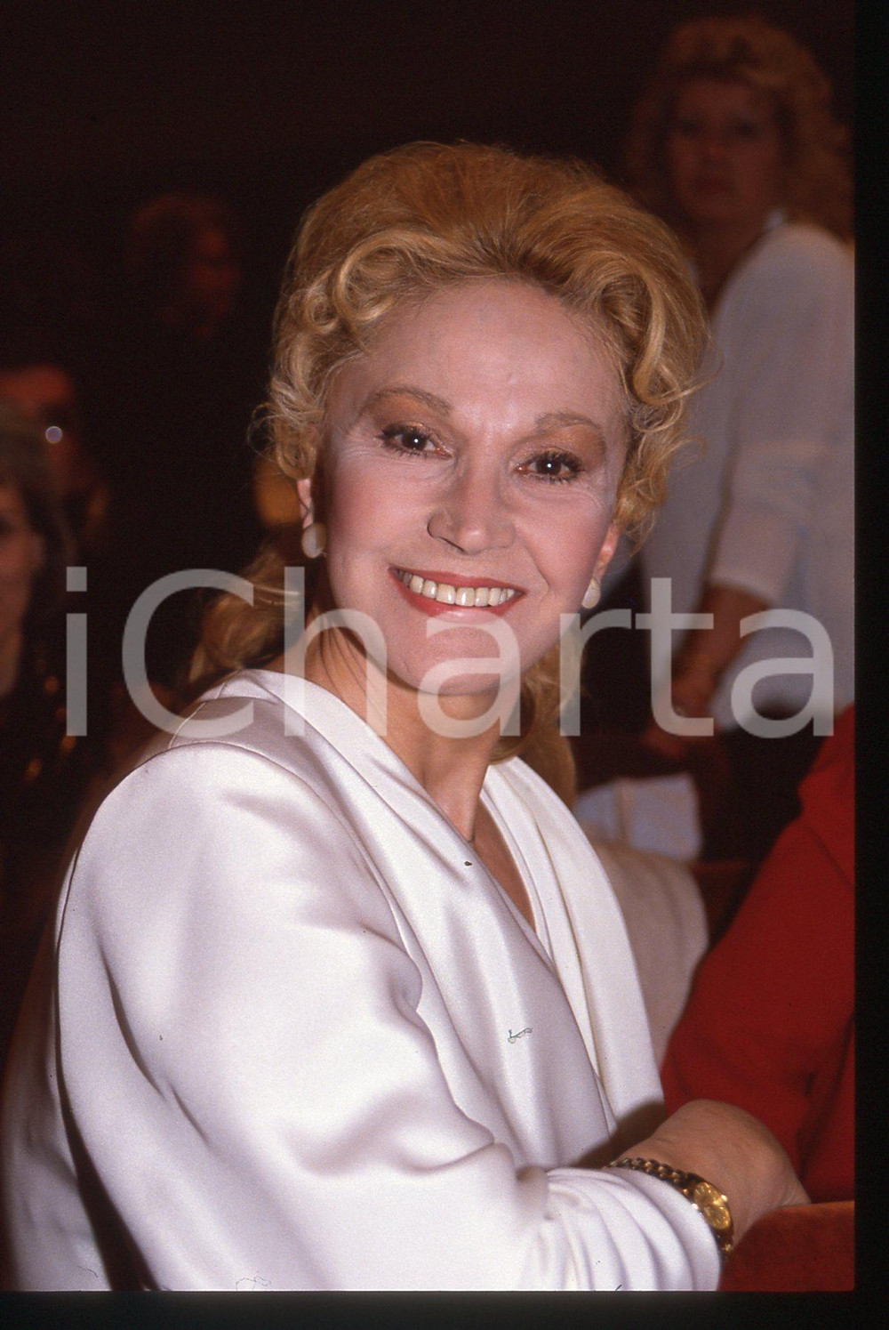 Fotografia d epoca originale 35mm vintage slide 1990 ca COSTUME Luisa RIVELLI Ritratto della conduttrice 14 1