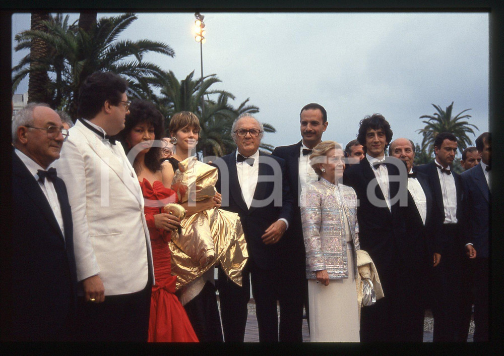 Fotografia d epoca originale 35mm vintage slide 1987 CANNES Federico FELLINI Sergio RUBINI  Ritratto 1 1