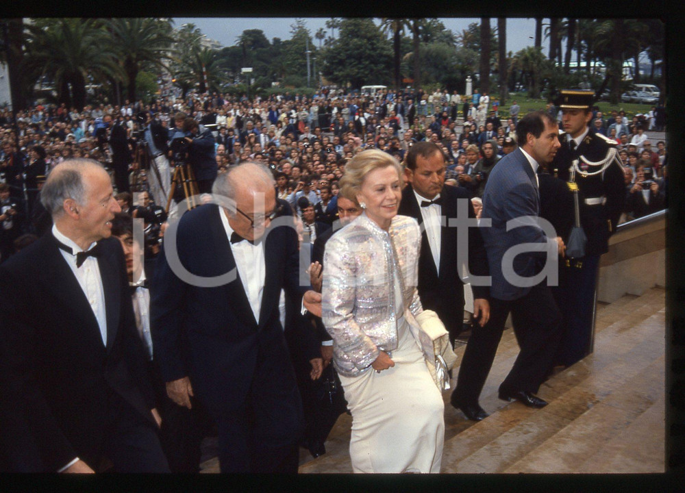 Fotografia d epoca originale 35mm vintage slide 1987 CANNES Federico FELLINI Giulietta MASINA  Ritratto 1 1