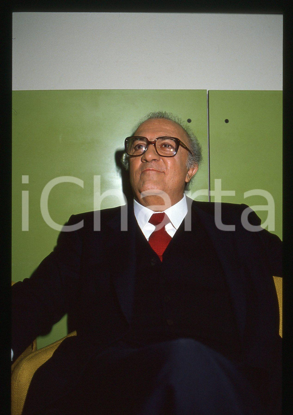 Fotografia d epoca originale 35mm vintage slide 1983 RAI 2 Federico FELLINI a BLITZ  Backstage 2 1