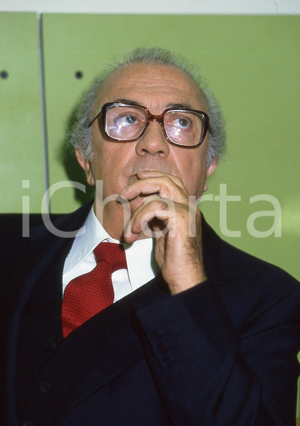 Fotografia d epoca originale 35mm vintage slide 1983 RAI 2 Federico FELLINI a BLITZ  Backstage 7 1
