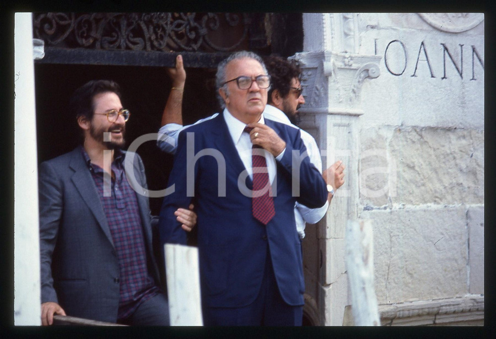 Fotografia d epoca originale 35mm vintage slide 1983 VENEZIA Federico FELLINI Renzo ROSSELLINI Ritratto 2 1