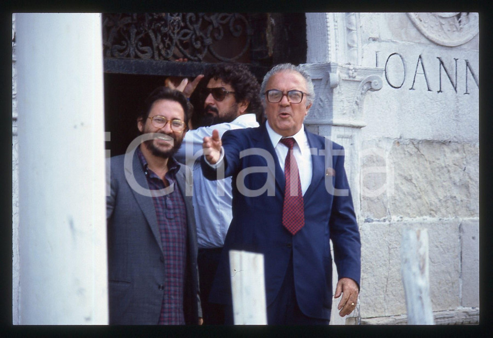 Fotografia d epoca originale 35mm vintage slide 1983 VENEZIA Federico FELLINI Renzo ROSSELLINI Ritratto 3 1