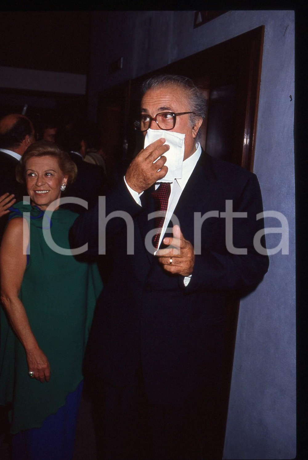 Fotografia d epoca originale 35mm vintage slide 1983 VENEZIA Federico FELLINI Giulietta MASINA  Ritratto 10 1