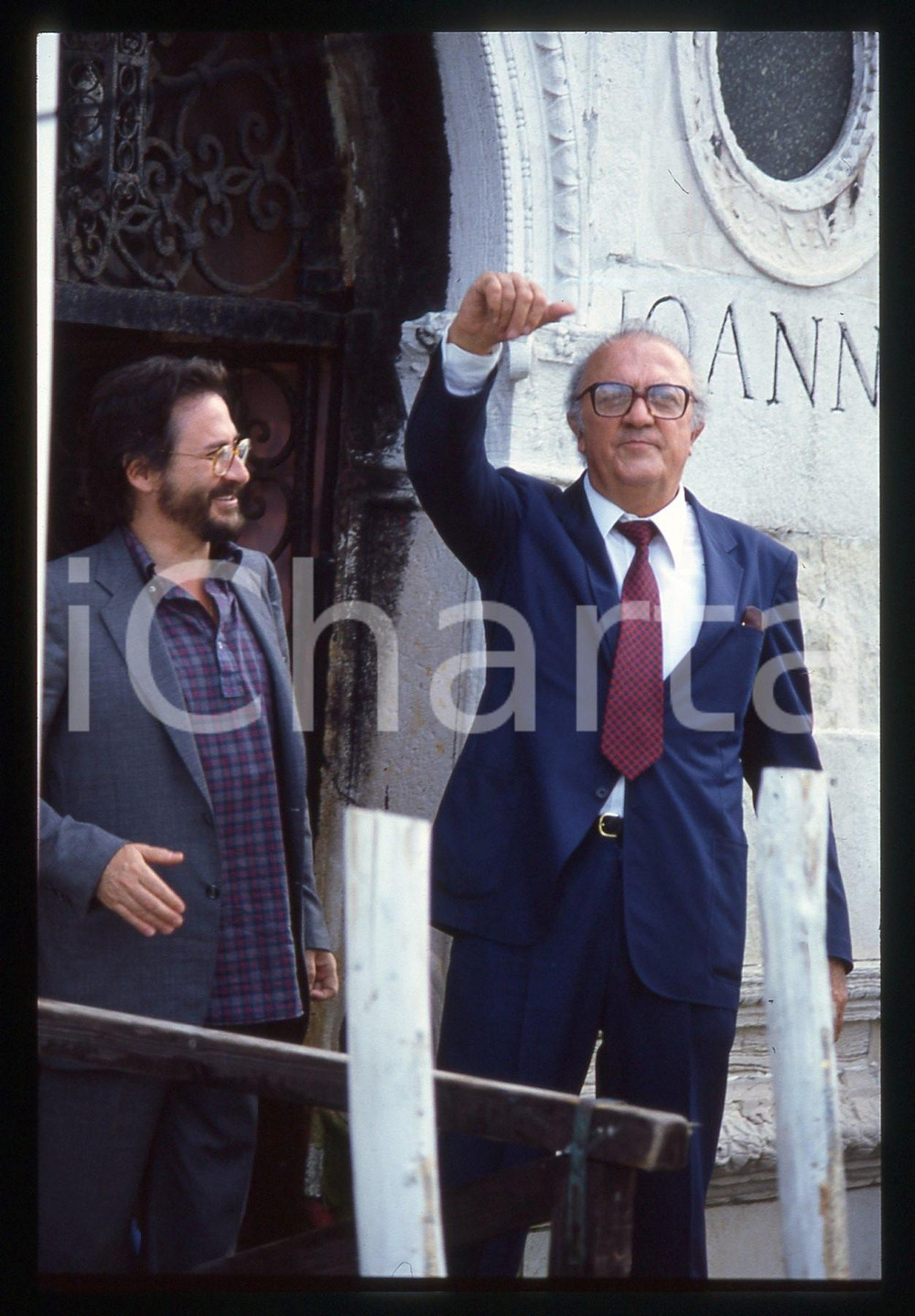 35mm vintage slide* 1983 VENEZIA Federico FELLINI Renzo ROSSELLINI Ritratto (4)