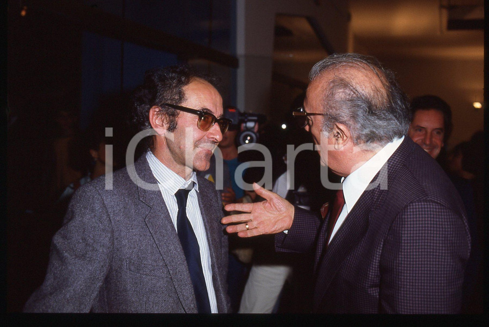 Fotografia d epoca originale 35mm vintage slide 1983 VENEZIA Federico FELLINI JeanLuc GODARD  Ritratto 2 1