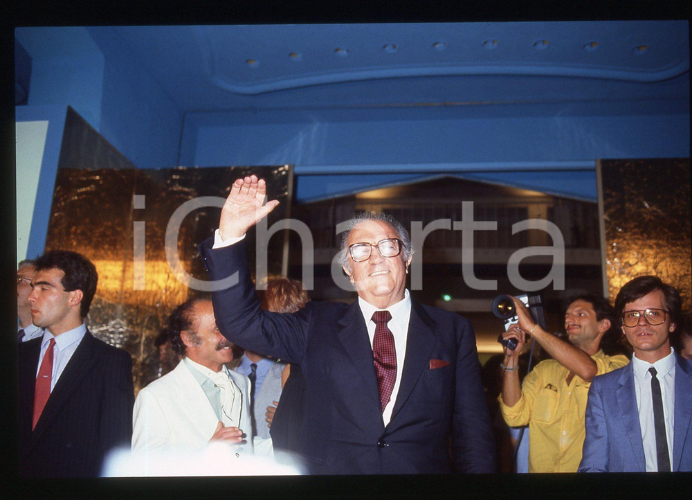 35mm vintage slide* 1983 VENEZIA Federico FELLINI Arrivo alla Mostra *Ritratto 1