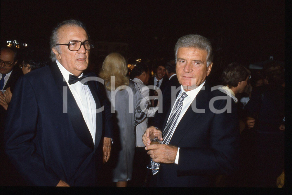 35mm vintage slide* 1985 MOSTRA DI VENEZIA Federico FELLINI Sergio ZAVOLI (1)