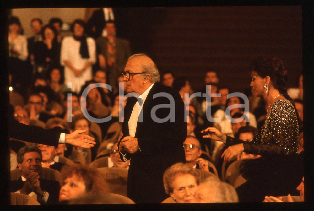 Fotografia d epoca originale 35mm vintage slide 1990 MOSTRA DI VENEZIA Federico FELLINI Ritratto regista 10 1