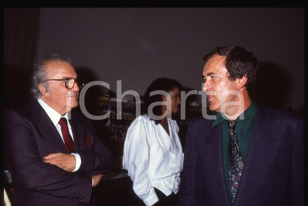 Fotografia d epoca originale 35mm vintage slide 1983 VENEZIA Federico FELLINI Bernardo BERTOLUCCI 1 1