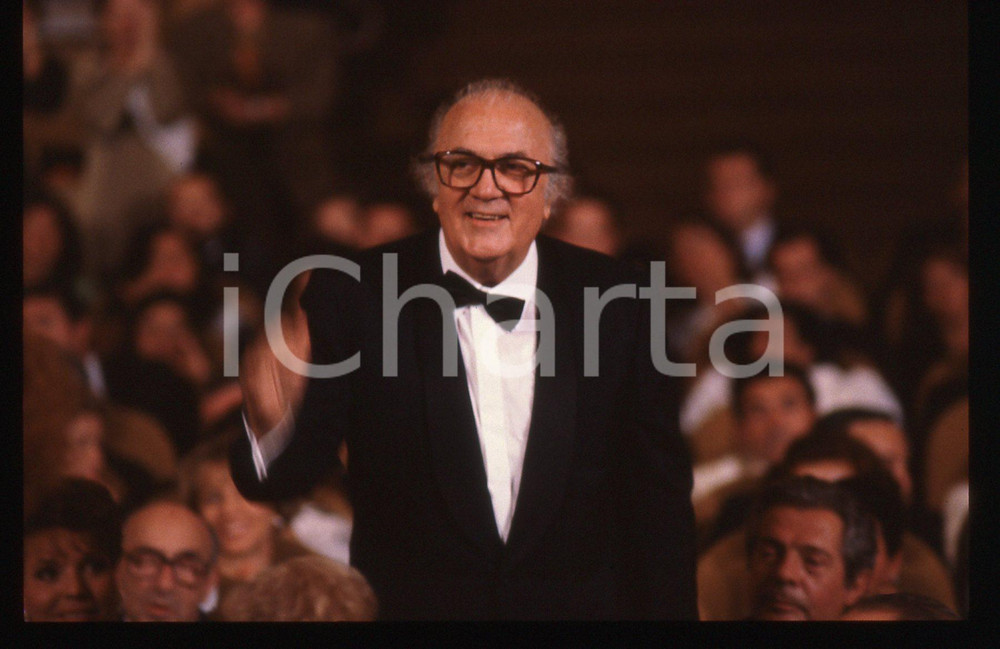Fotografia d epoca originale 35mm vintage slide 1990 MOSTRA DI VENEZIA Federico FELLINI Ritratto regista 12 1