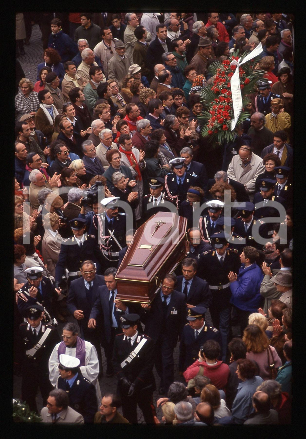 35mm vintage slide* 1993 RIMINI Federico FELLINI - Funerale del regista (1)
