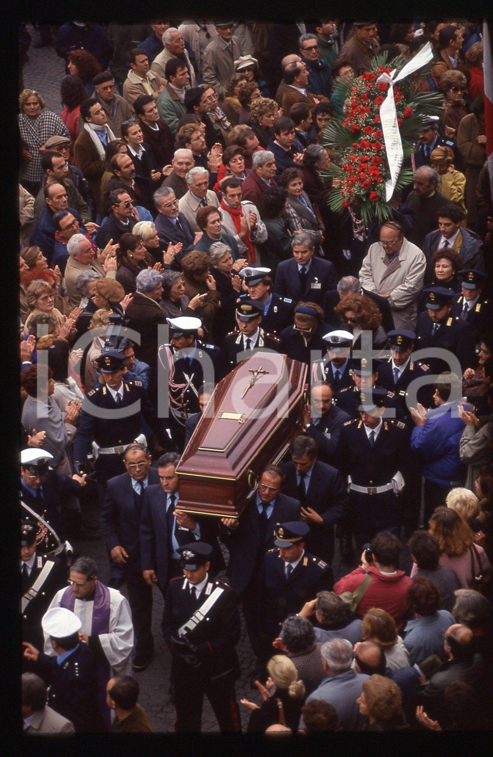 Fotografia d epoca originale 35mm vintage slide 1993 RIMINI Federico FELLINI  Funerale del regista 7 1