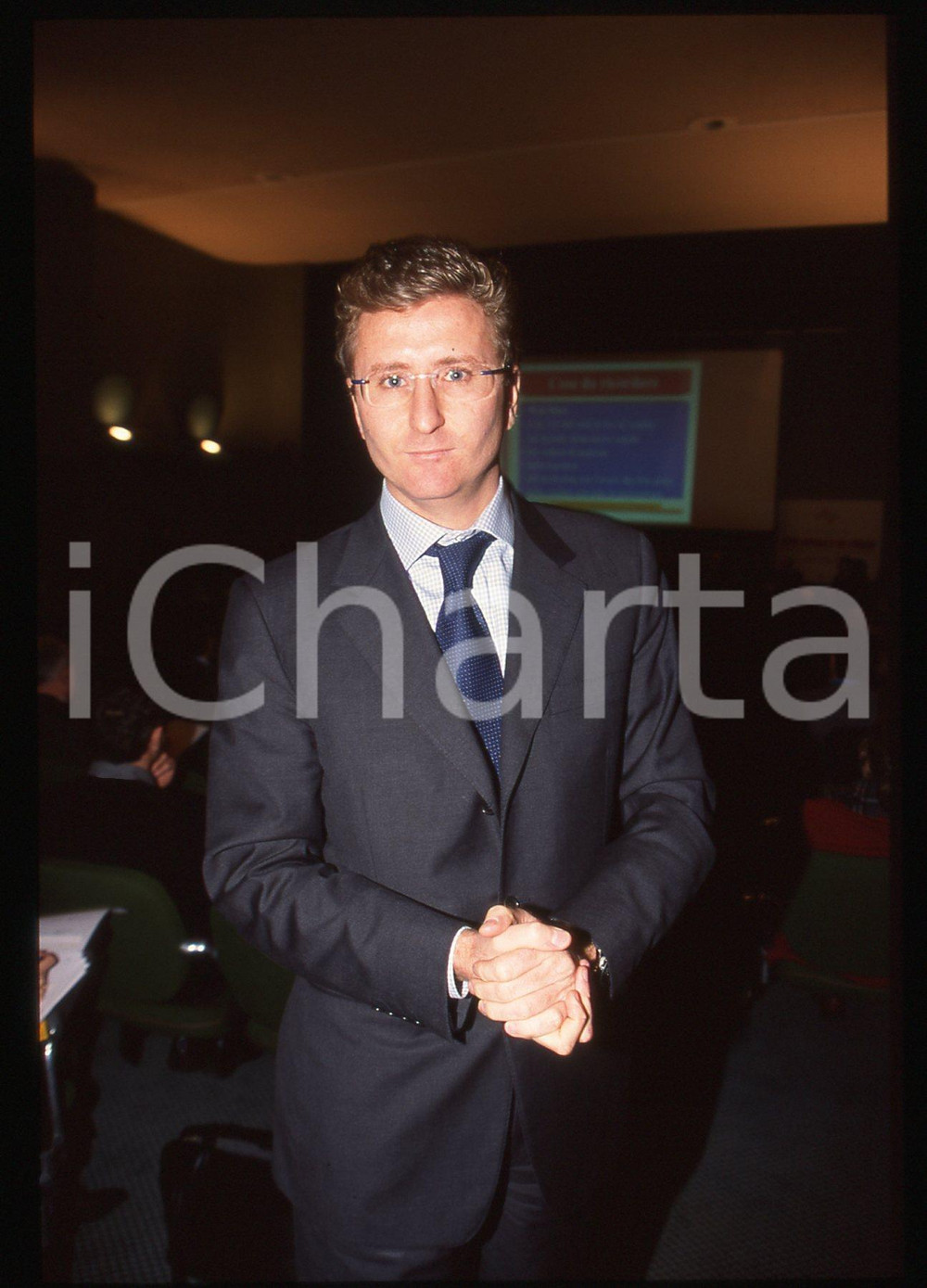 35mm vintage slide* 2000 ca ITALIA Michel COHEN - Ritratto manager AUTOGRILL (3)