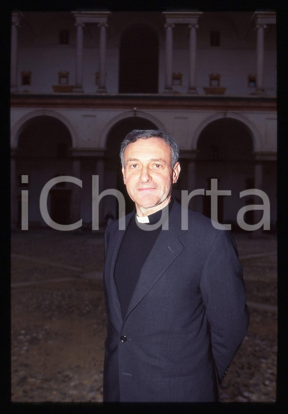 35mm vintage slide* 1995 ca COSTUME Padre Alberto MAGGI - Ritratto del teologo 2
